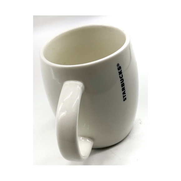 Starbucks 2010 Coffee Tea Mug Mermaid Siren Large Logo 14 Oz White Green - Picture 3 of 4